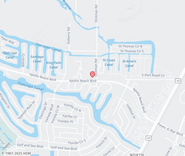 Location Map: 443 Apollo Beach Blvd Apollo Beach, FL 33572