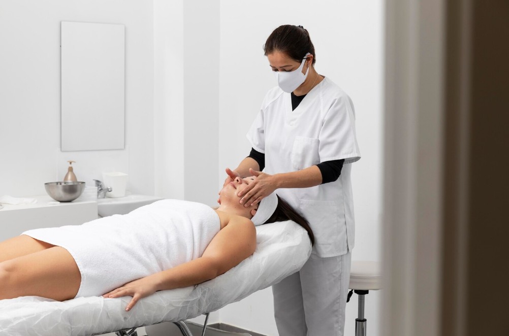 a girl lying in bed enjoying her med spa in palmetto fl